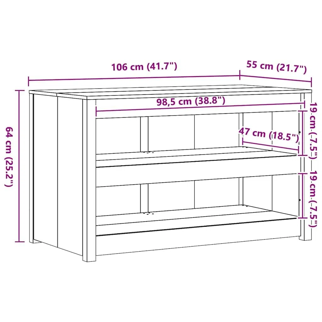 MEPPEL Armoire de cuisine marron aspect chêne en pin massif 106 x 55 x 64 cm avec beaucoup d'espace de rangement, étagères, porte et tiroir pour vaisselle, couverts
