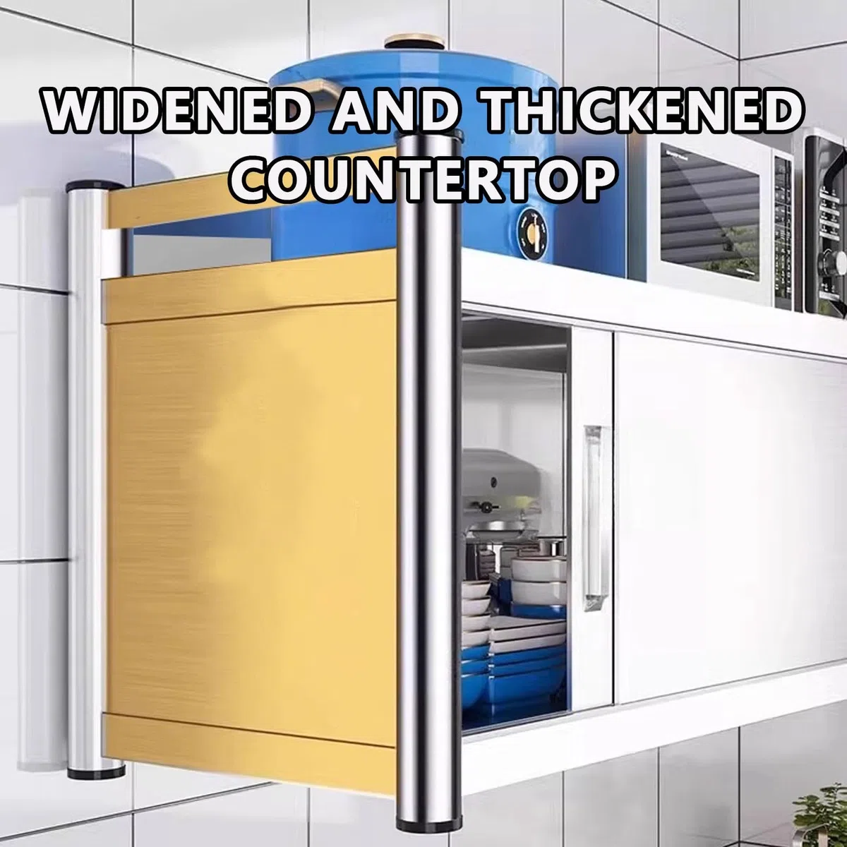 Armoire de Rangement en Acier Inoxydable Robuste, Conception de Porte coulissante, capacité de 50kg, résistant à la Rouille pour l'organisation de Garage de Bureau de Cuisine