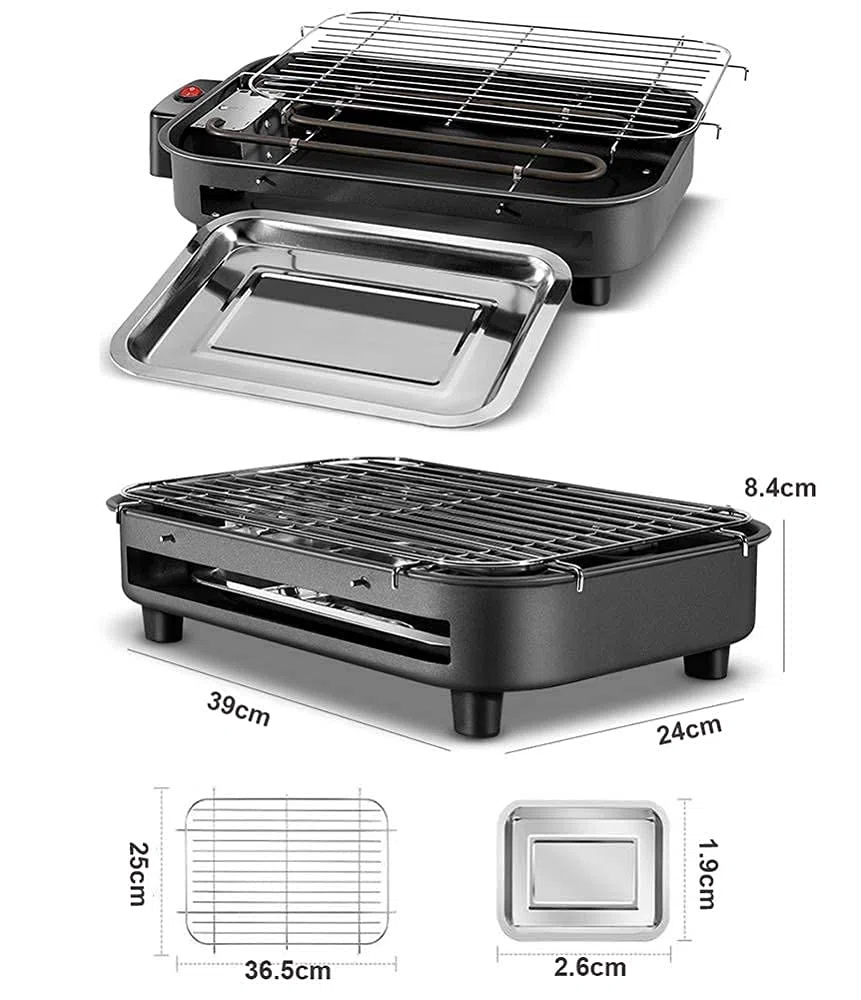 ADITAM Dessus de Table électrique Teppanyaki Grill Plaque chauffante Intérieur/extérieur Cuisinière Grill Table Hot BBQ Plate for Kitchen Dinner Party Camping Festival Cooking Double The Comfort
