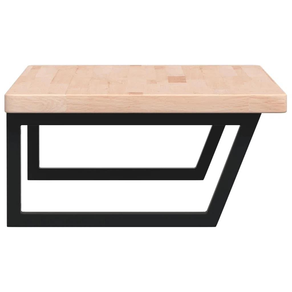 Plateau de lavabo avec support en acier et bois massif chêne - Armoire de cuisine - Armoire de salle de bain - Armoire de cuisine pour salon, toilettes, chambre d'amis, salle de bain