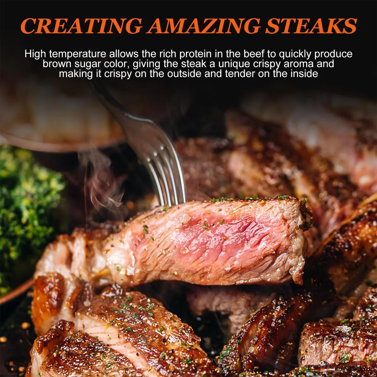 Grill à Steak éLectrique, Grill à Steak Commercial D'IntéRieur, Grill à Steak Automatique, Temps De Cuisson Et TempéRature RéGlables Pour Le BœUf, Le Poulet Et Les LéGumes,A-220V