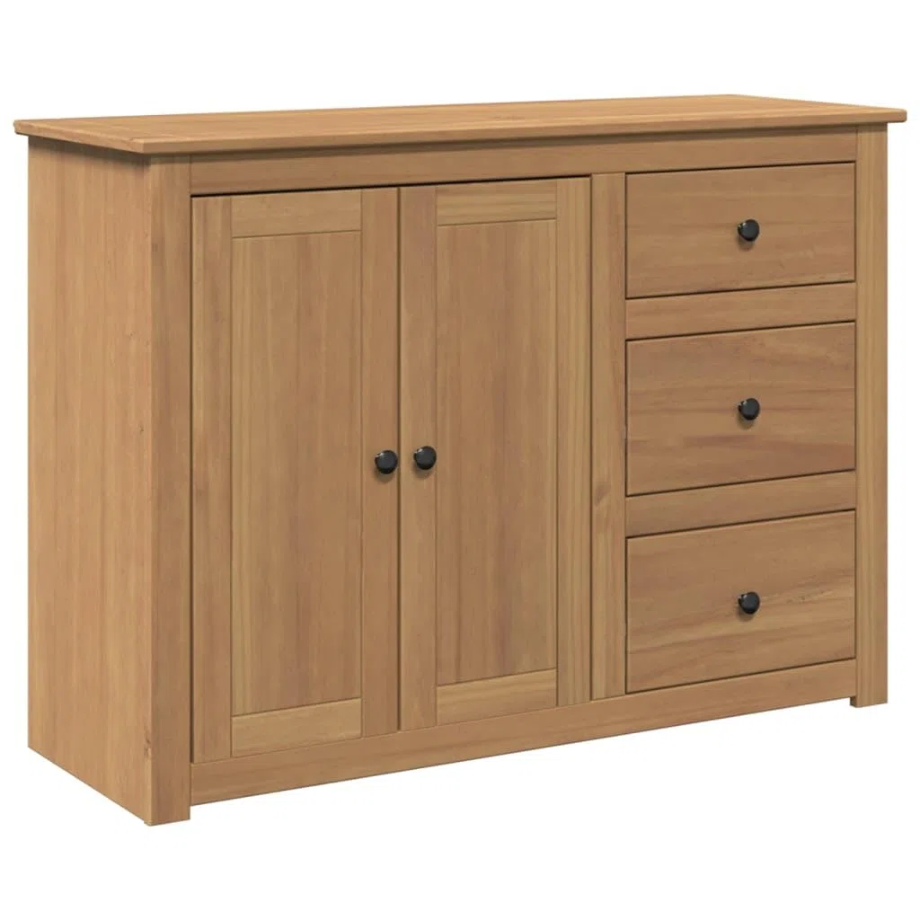 Helloshop26 Buffet bahut Commode Armoire Meuble de Rangement Organisateur Cuisine Salle de séjour Salon avec tiroirs 112 x 40 x 80 cm Bois Massif de pin Marron 02_0030129
