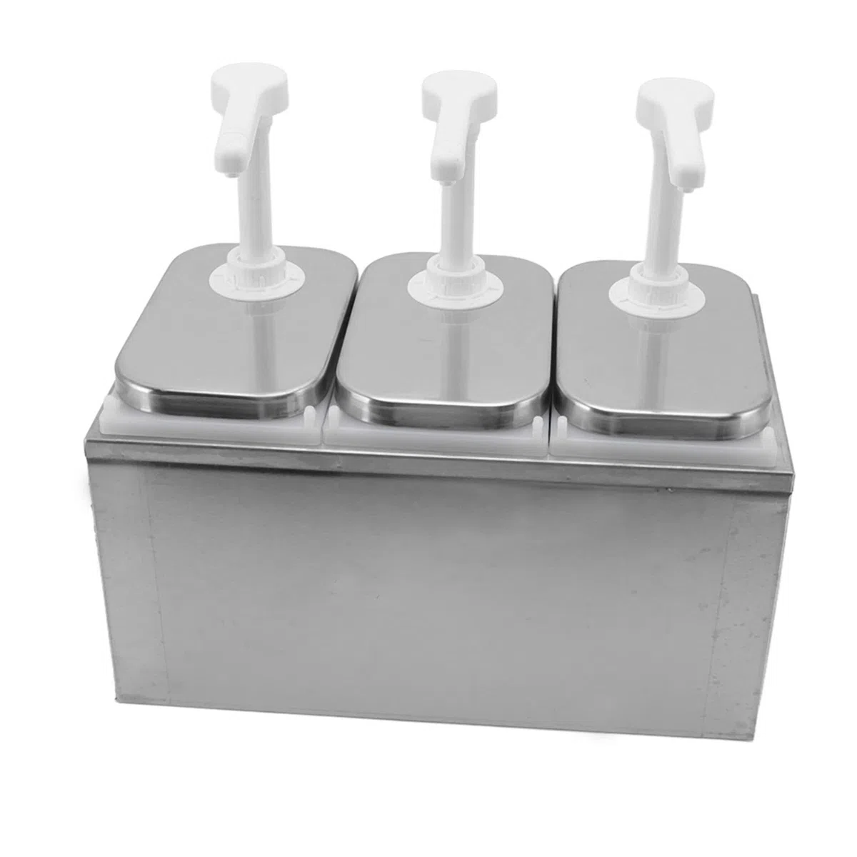 Distributeur de Sauce en Plastique et en Acier Inoxydable, Station de Pompe à Condiments, Distributeur de Sauce pour la Cuisine et la Maison (-3118220188812)