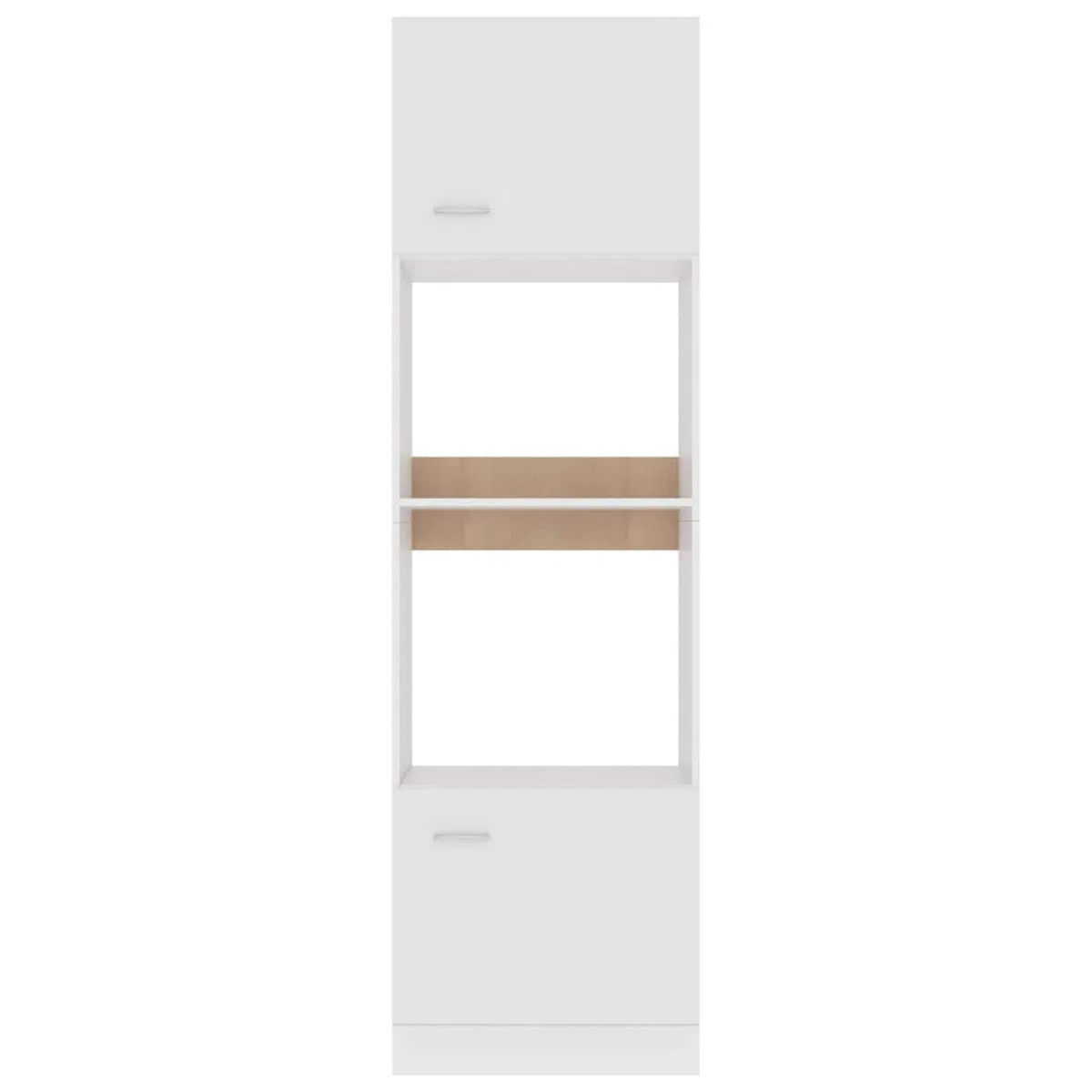 ARKEM Armoire à Micro-Ondes Blanc 60x57x207 cm Aggloméré,Meuble Four Et Micro Ondes,Olonne Four Encastrable