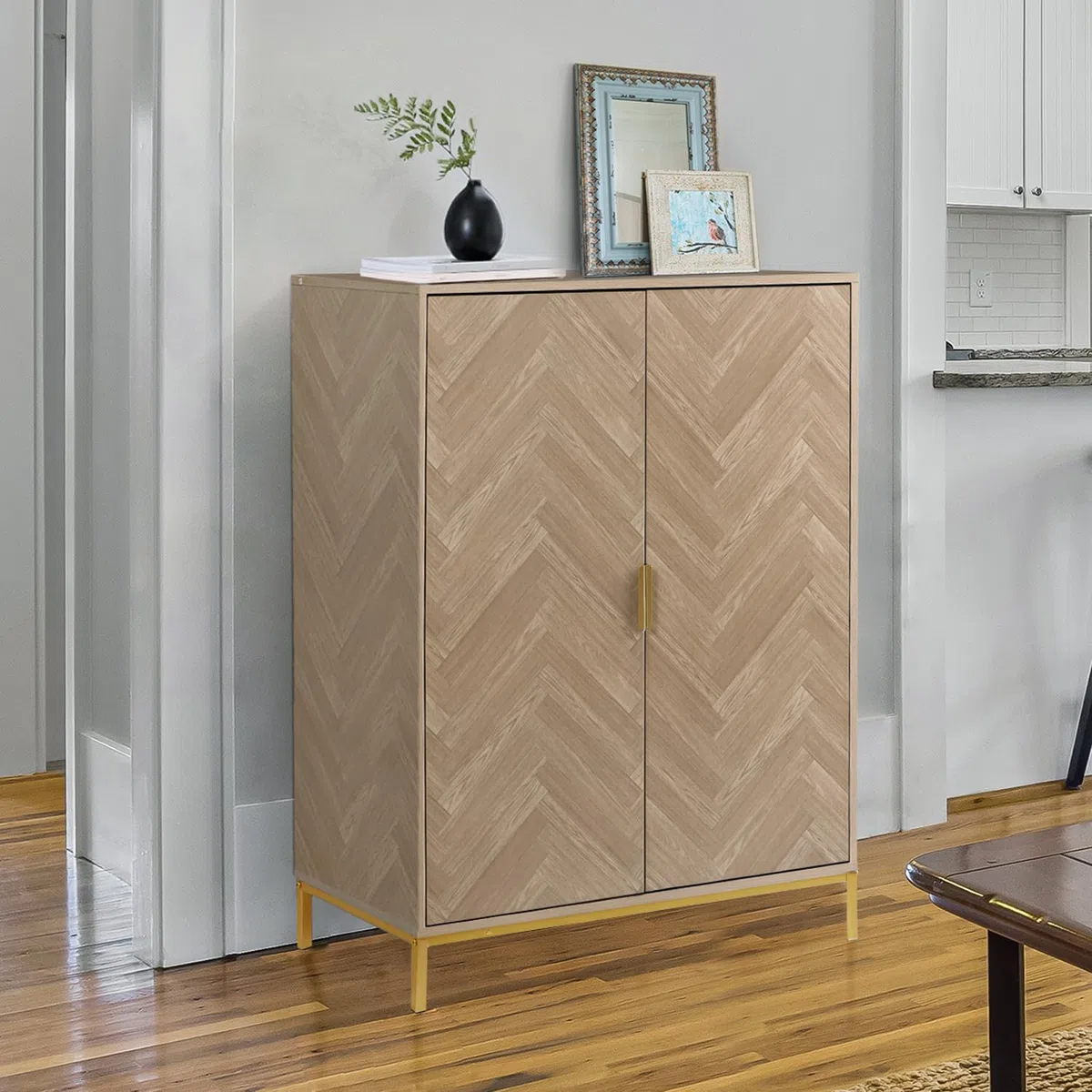 Buffet de rangement moderne avec 3 étagères réglables
