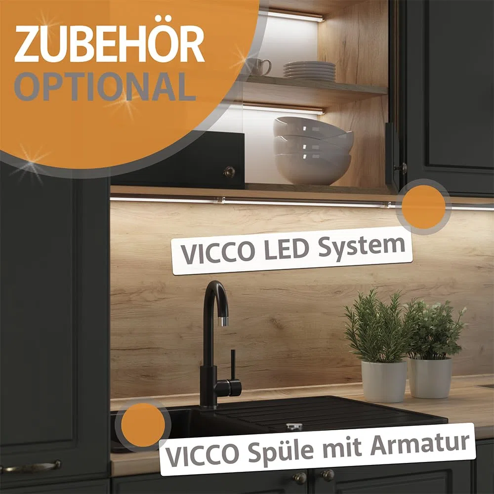 Vicco Meuble Cuisine Fame-Line, Bordeaux Brillant/Blanc, 100cm