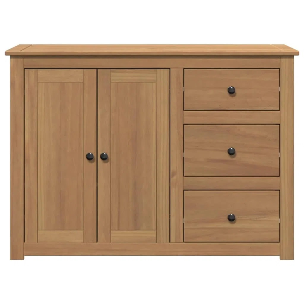 Helloshop26 Buffet bahut Commode Armoire Meuble de Rangement Organisateur Cuisine Salle de séjour Salon avec tiroirs 112 x 40 x 80 cm Bois Massif de pin Marron 02_0030129
