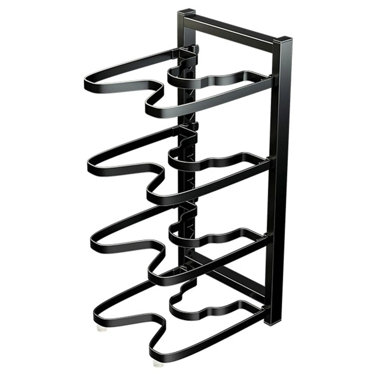 Organisateur de casseroles et poêles en fer réglable | Supports de couvercle de casserole de cuisine polyvalents pour l'organisation et le stockage sous les armoires-installation facile, 2 méthodes