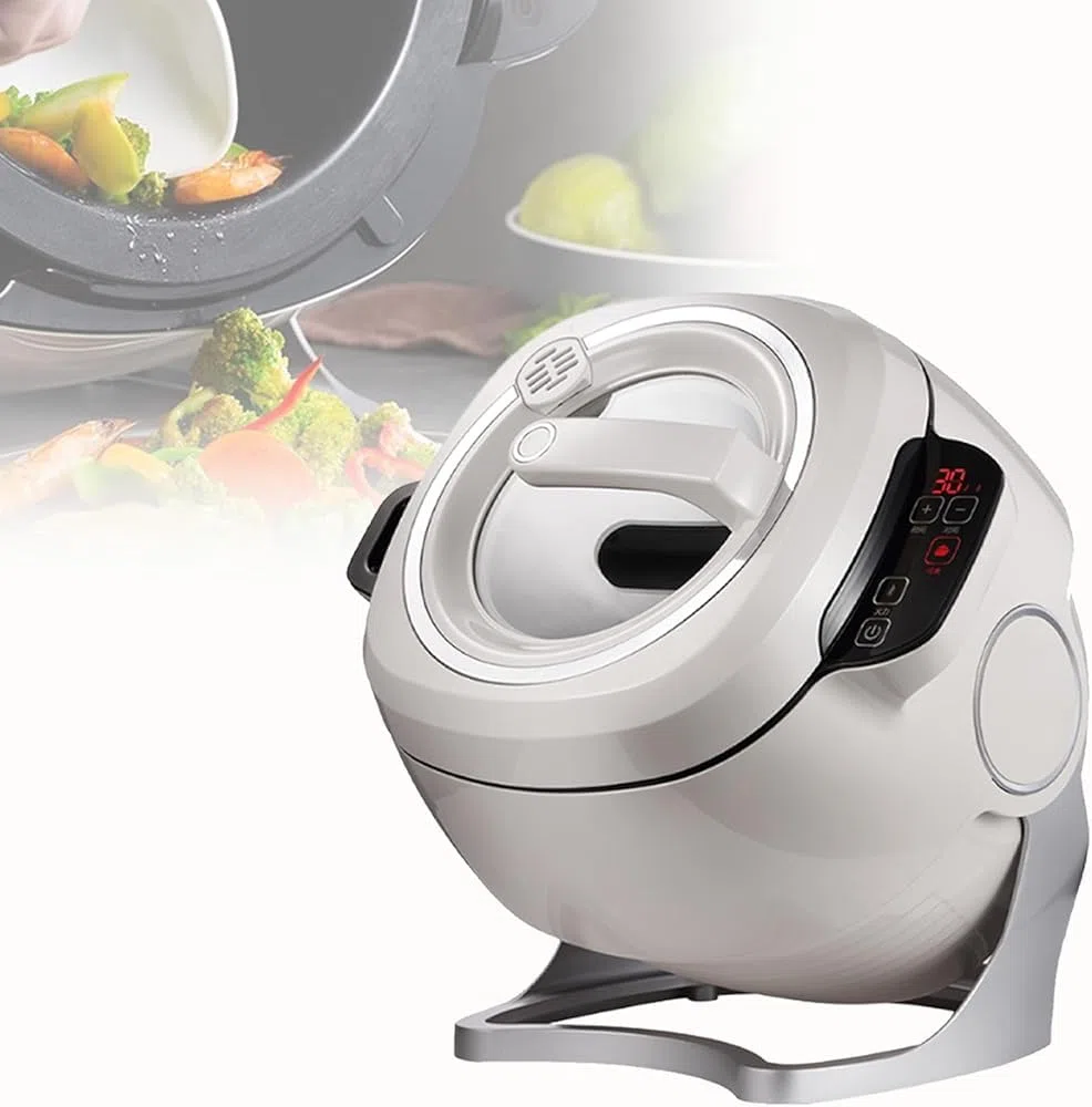 Cuiseur automatique intelligent 2000 W 6 L, rotation à 360 °, démarrage intelligent en un clic, trois vitesses réglables, pour sautés, ragoûts et cuissons+