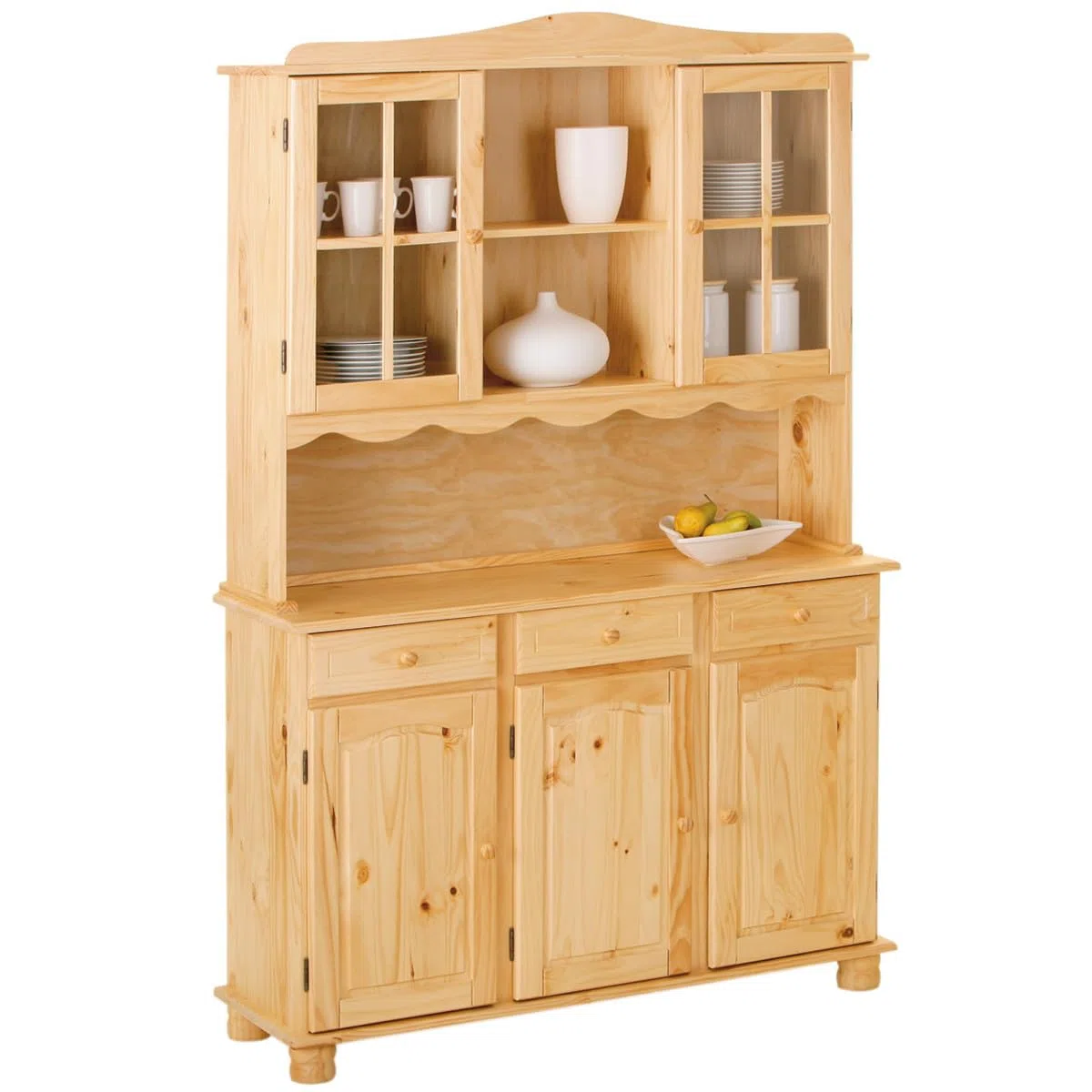 AltoBuy Stan - Buffet Vaisselier 5 Portes 3 Tiroirs Bois Massif