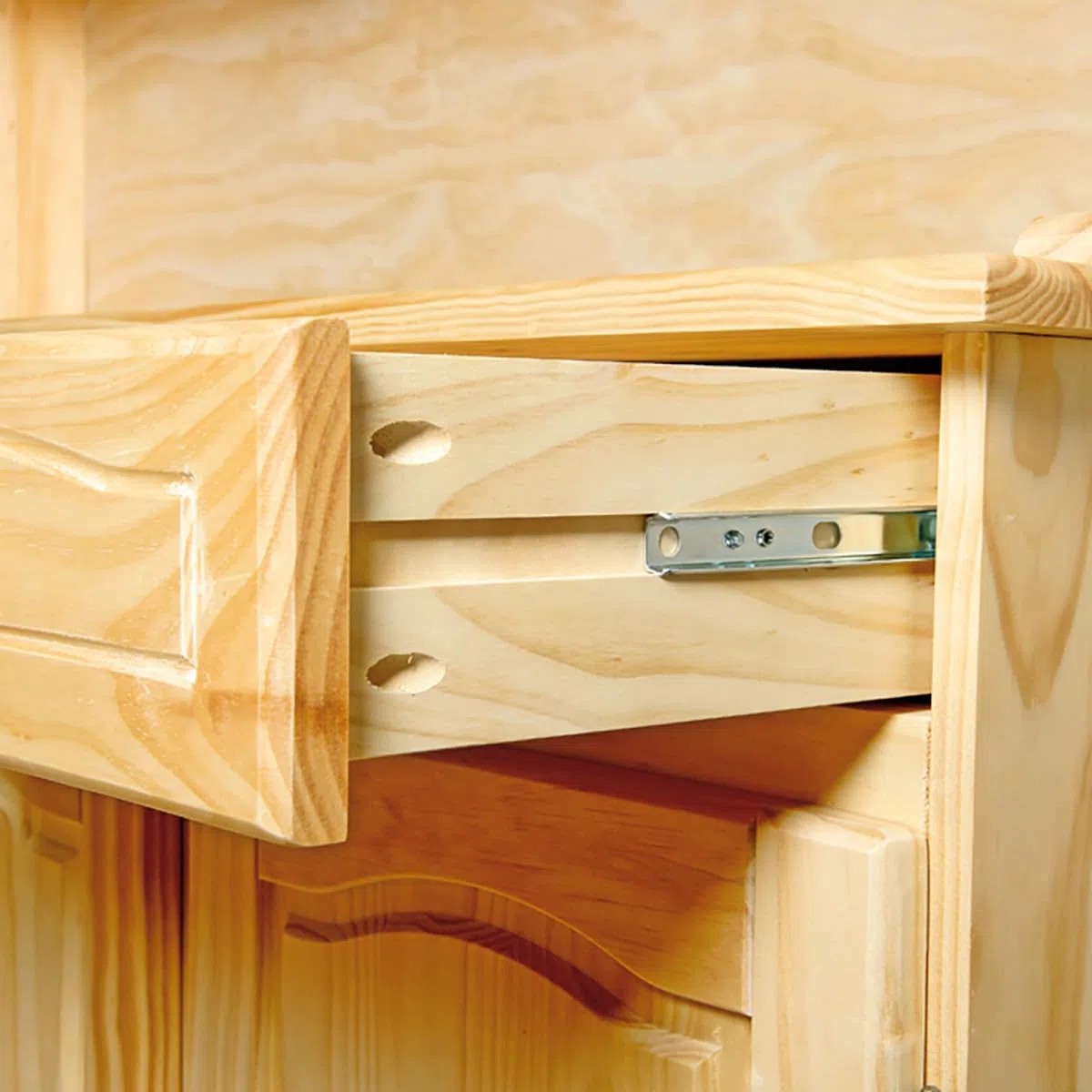AltoBuy Stan - Buffet Vaisselier 5 Portes 3 Tiroirs Bois Massif