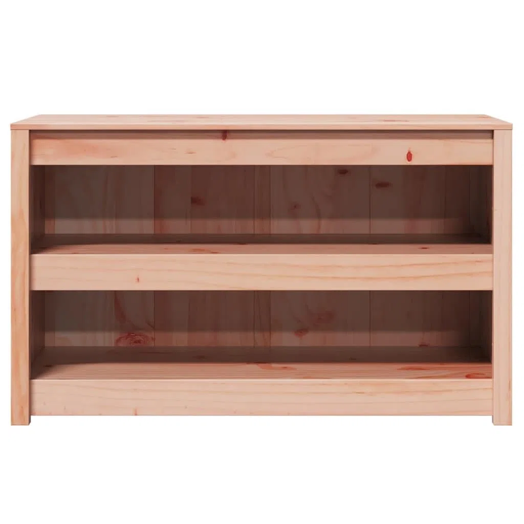 MEPPEL Armoire de cuisine marron aspect chêne en pin massif 106 x 55 x 64 cm avec beaucoup d'espace de rangement, étagères, porte et tiroir pour vaisselle, couverts
