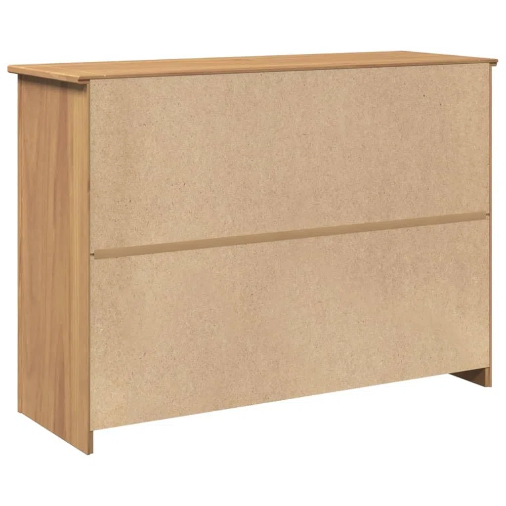 Helloshop26 Buffet bahut Commode Armoire Meuble de Rangement Organisateur Cuisine Salle de séjour Salon avec tiroirs 112 x 40 x 80 cm Bois Massif de pin Marron 02_0030129