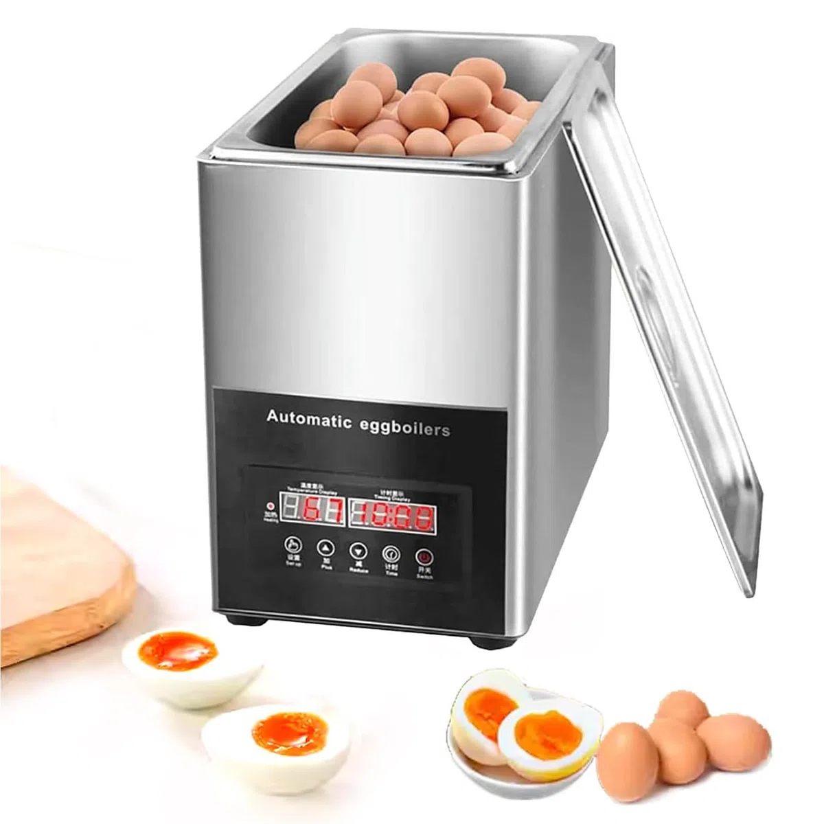 Cuiseur à œufs, pocheuse et Machine à omelettes électrique, très Grande capacité pour 50 œufs, arrêt Automatique, Acier Inoxydable, 800 W