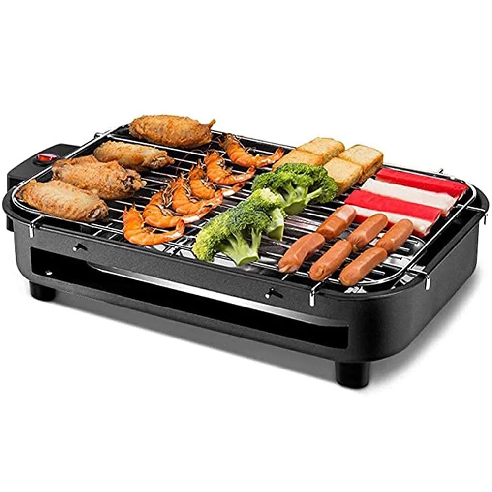 ADITAM Dessus de Table électrique Teppanyaki Grill Plaque chauffante Intérieur/extérieur Cuisinière Grill Table Hot BBQ Plate for Kitchen Dinner Party Camping Festival Cooking Double The Comfort