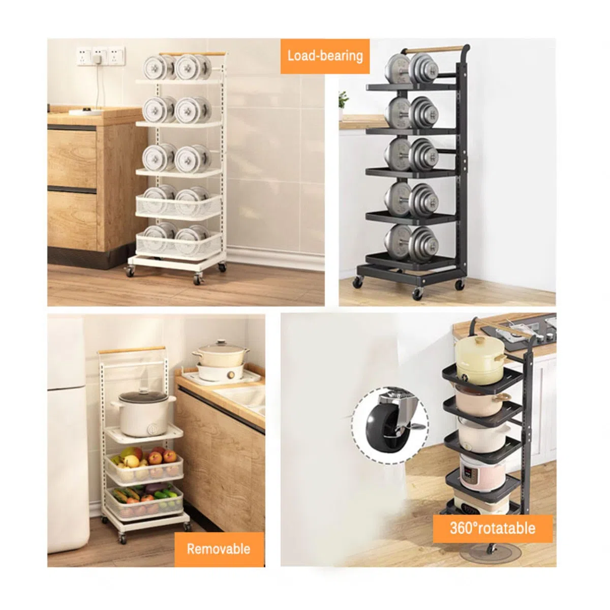 Armoire interne pour casseroles et poêles - Économie d'espace - Étagère de cuisine en métal de 3 x 3 cm - Tiroir blanc - Solution de rangement pour armoires et assiettes de cuisine.
