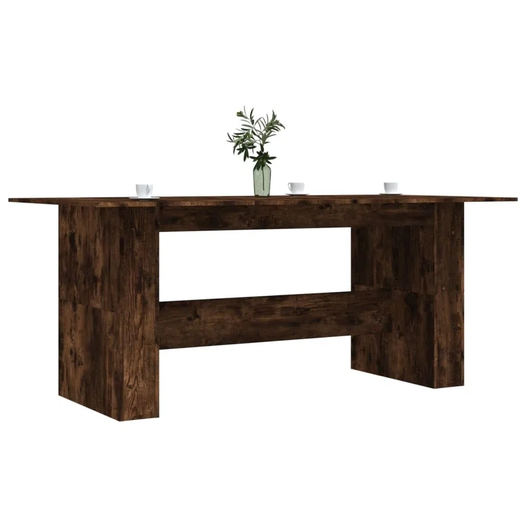 Table à manger en chêne fumé - 180 x 90 x 76 cm - Table de cuisine minimaliste avec plateau de table robuste pour salle à manger et restaurant