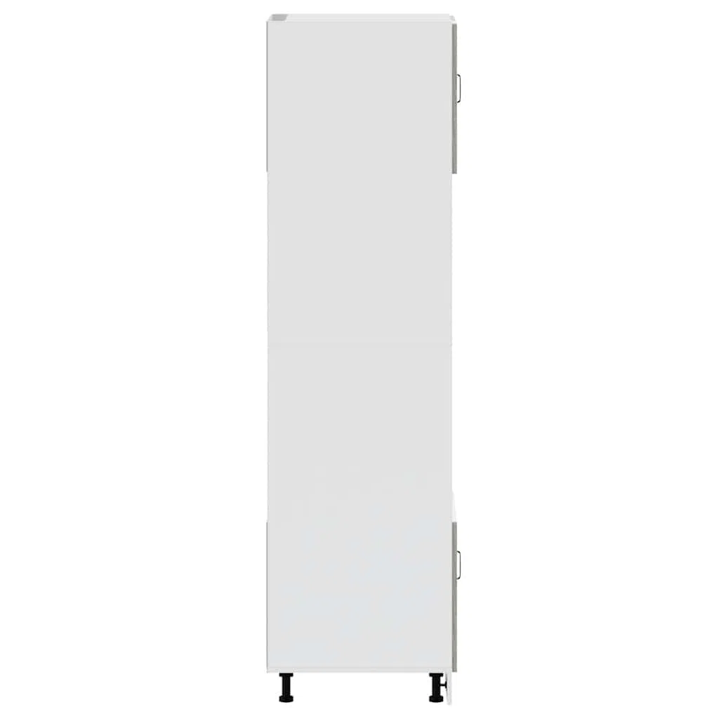 Armoires de Four 2 pièces Kalmar en Bois d'ingénierie Gris Sonoma 60x57x207 cm avec Pieds réglables, Rangement Micro-Ondes, Meuble Placard Compact pour Cuisine et Salle à Manger