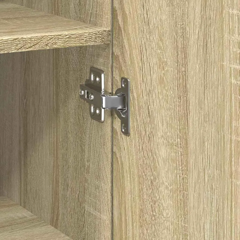 Meuble haut en bois de chêne Sonoma 45 x 42,5 x 185 cm avec portes et étagères, polyvalent pour salon, chambre à coucher, couloir, espace de rangement, commode moderne, buffet, buffet