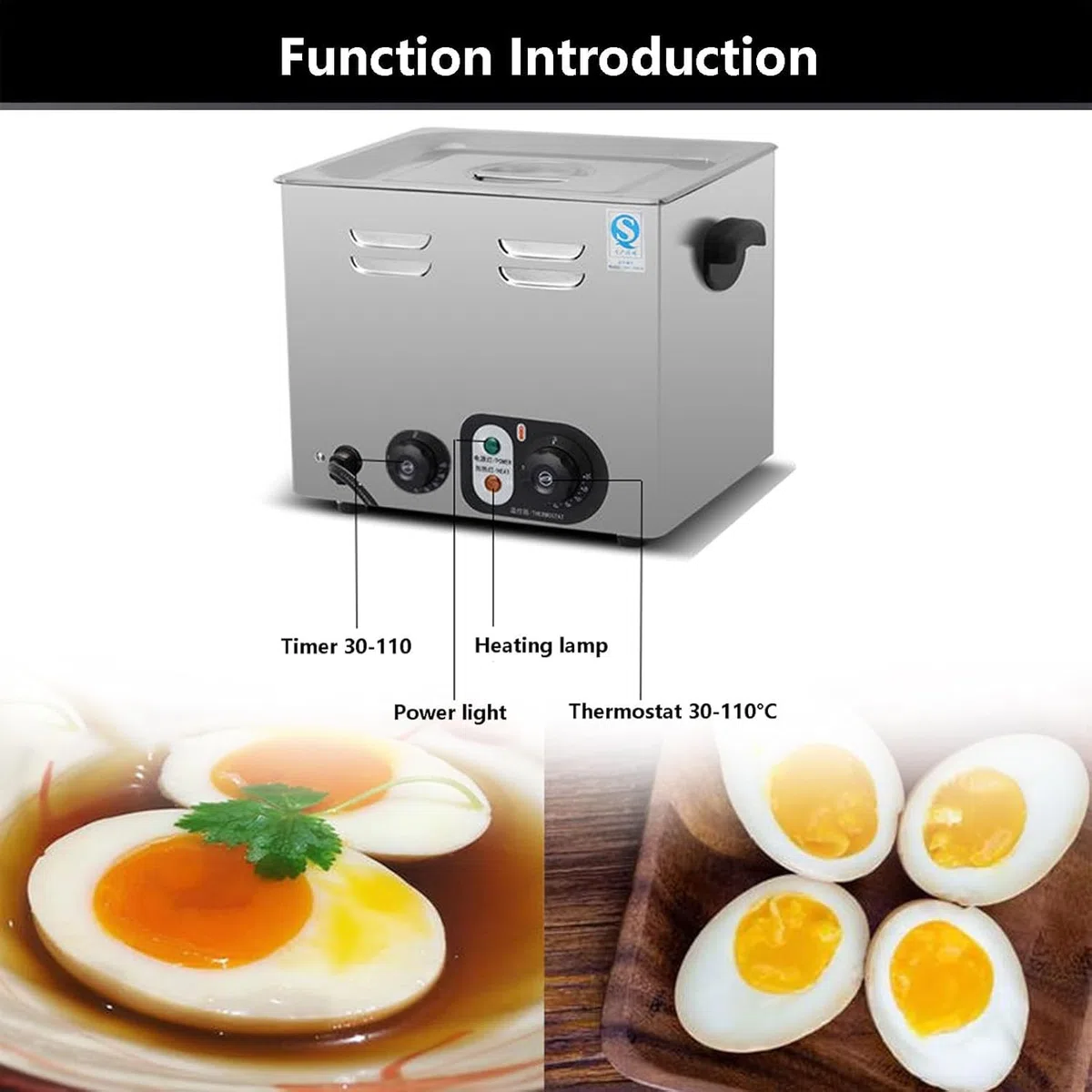 Chaudière automatique à œufs avec température réglable et minuteur pour cuisine commerciale