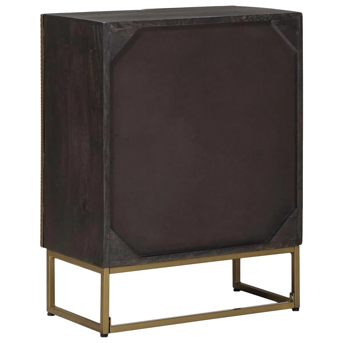 Buffet en laiton 53,5 x 30 x 70 cm Commode avec 2 portes en bois