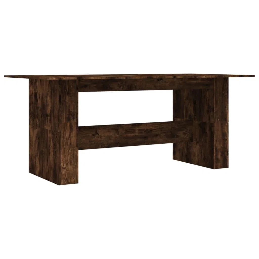 Table à manger en chêne fumé - 180 x 90 x 76 cm - Table de cuisine minimaliste avec plateau de table robuste pour salle à manger et restaurant