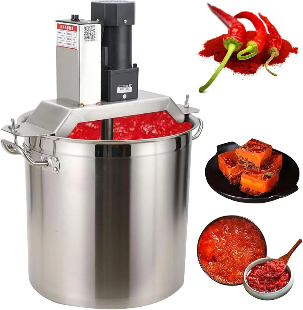 40L/80L Mixeur Automatique Marmites Cuiseur-Mélangeur Automatique INOX - Équipement Pro pour Soupes, Chili, Sauces, Boissons, Confitures & Porridge avec 4 Racloirs