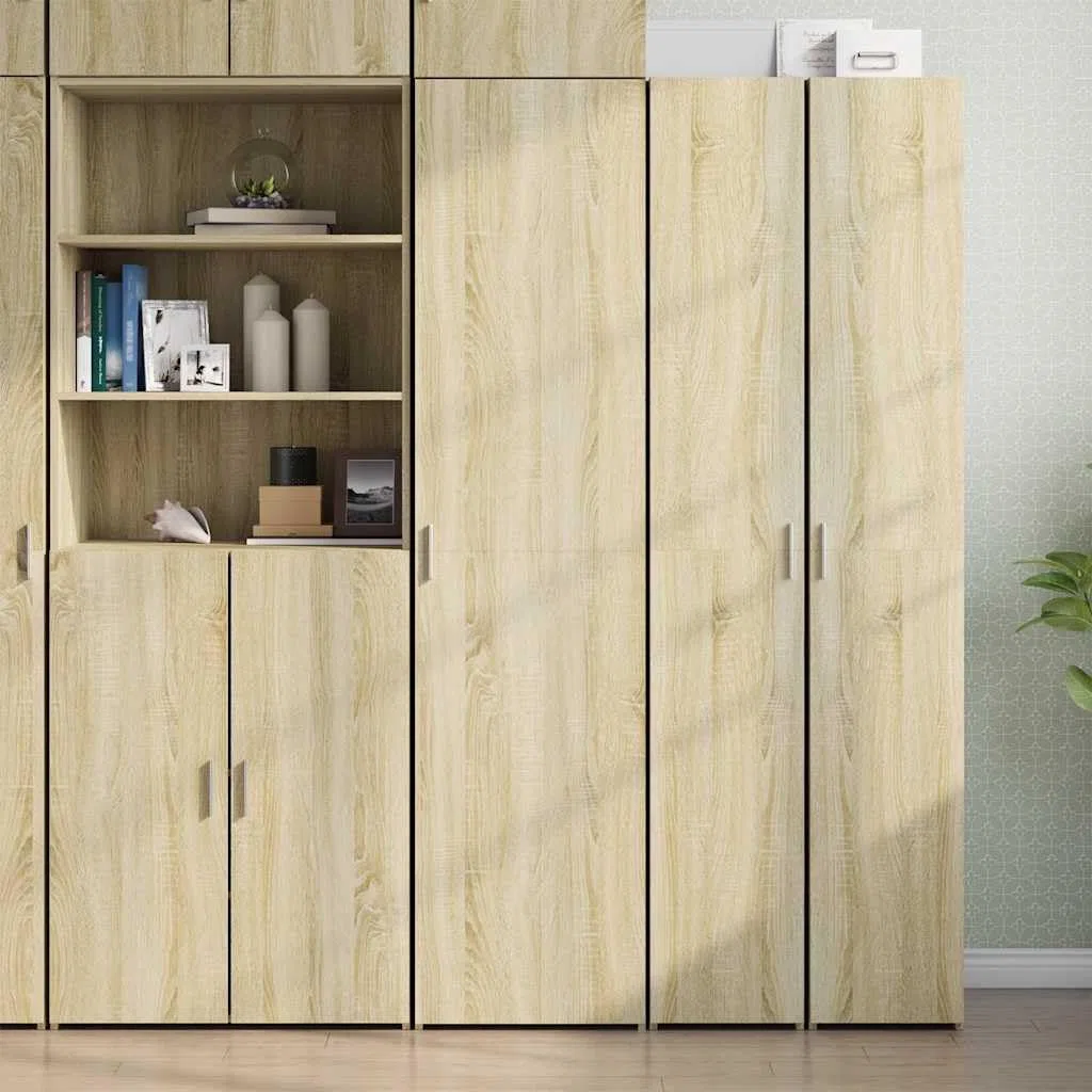 Meuble haut en bois de chêne Sonoma 45 x 42,5 x 185 cm avec portes et étagères, polyvalent pour salon, chambre à coucher, couloir, espace de rangement, commode moderne, buffet, buffet