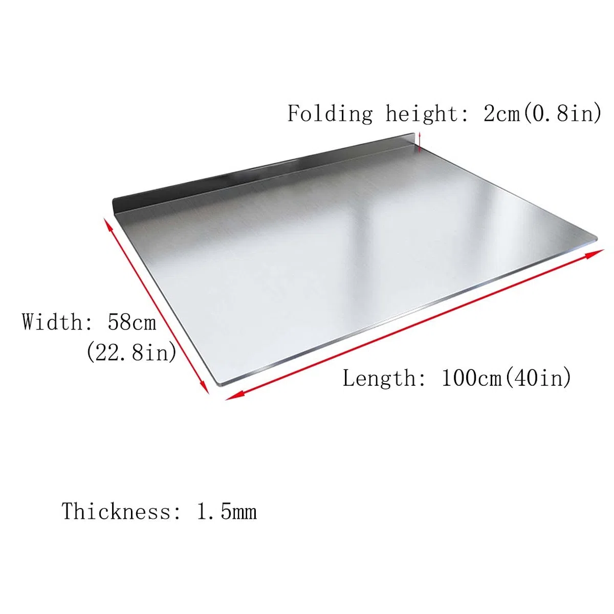 Planche à découper en Acier Inoxydable pour la Cuisine, Grande Planche à découper en Paille de blé pour Viande, légumes, Pain et pâtisserie, Tapis de découpe 22,8 x 40 Pouces (58 x 100 cm),