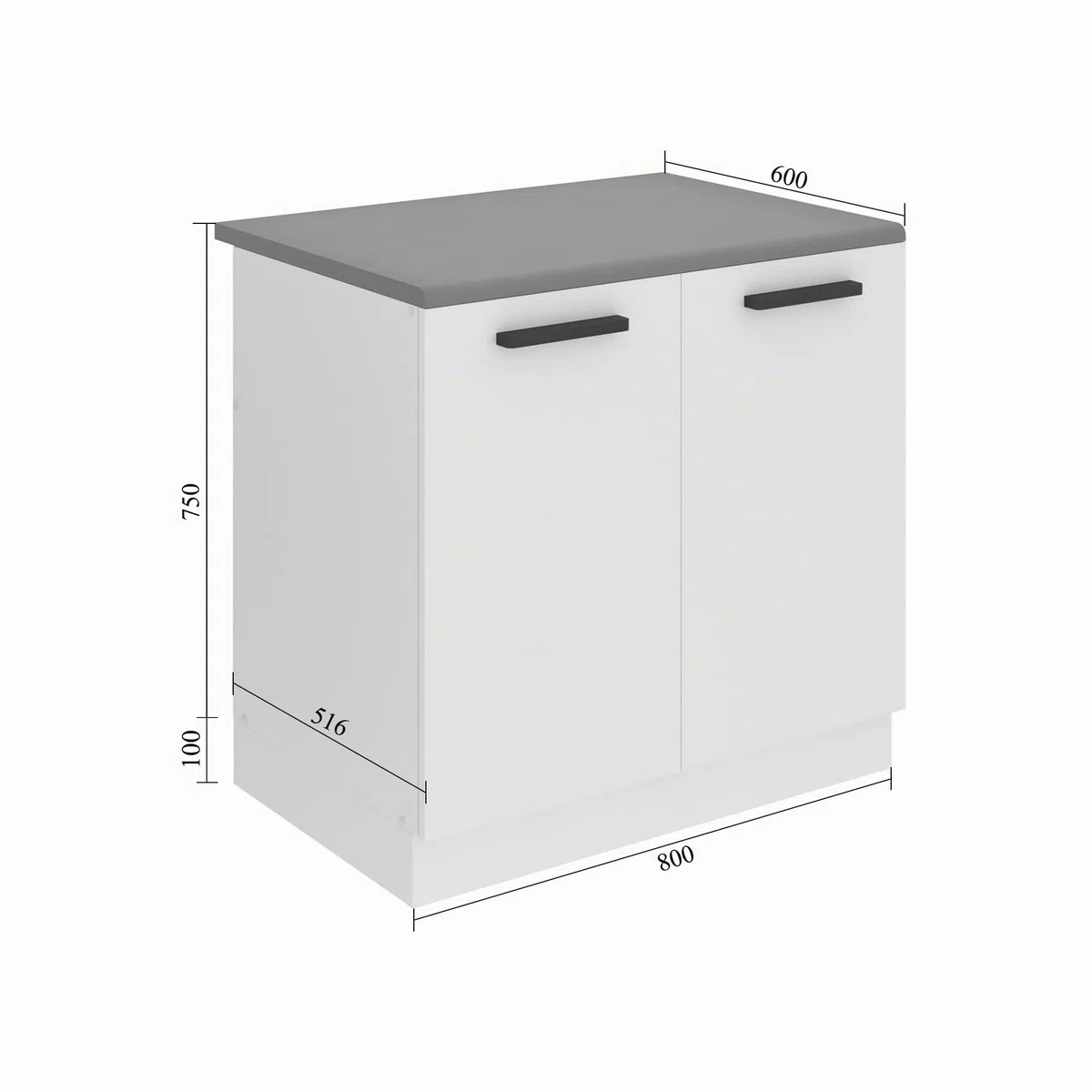 Belini Meuble évier SDZ 80 cm, avec Plan de Travail, Chêne Sonoma