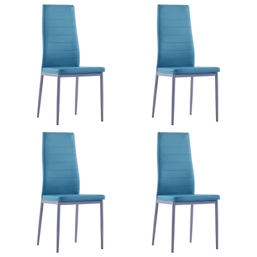 Makastle Ensemble Salle à Manger 5 pcs Bleu Verre Trempé