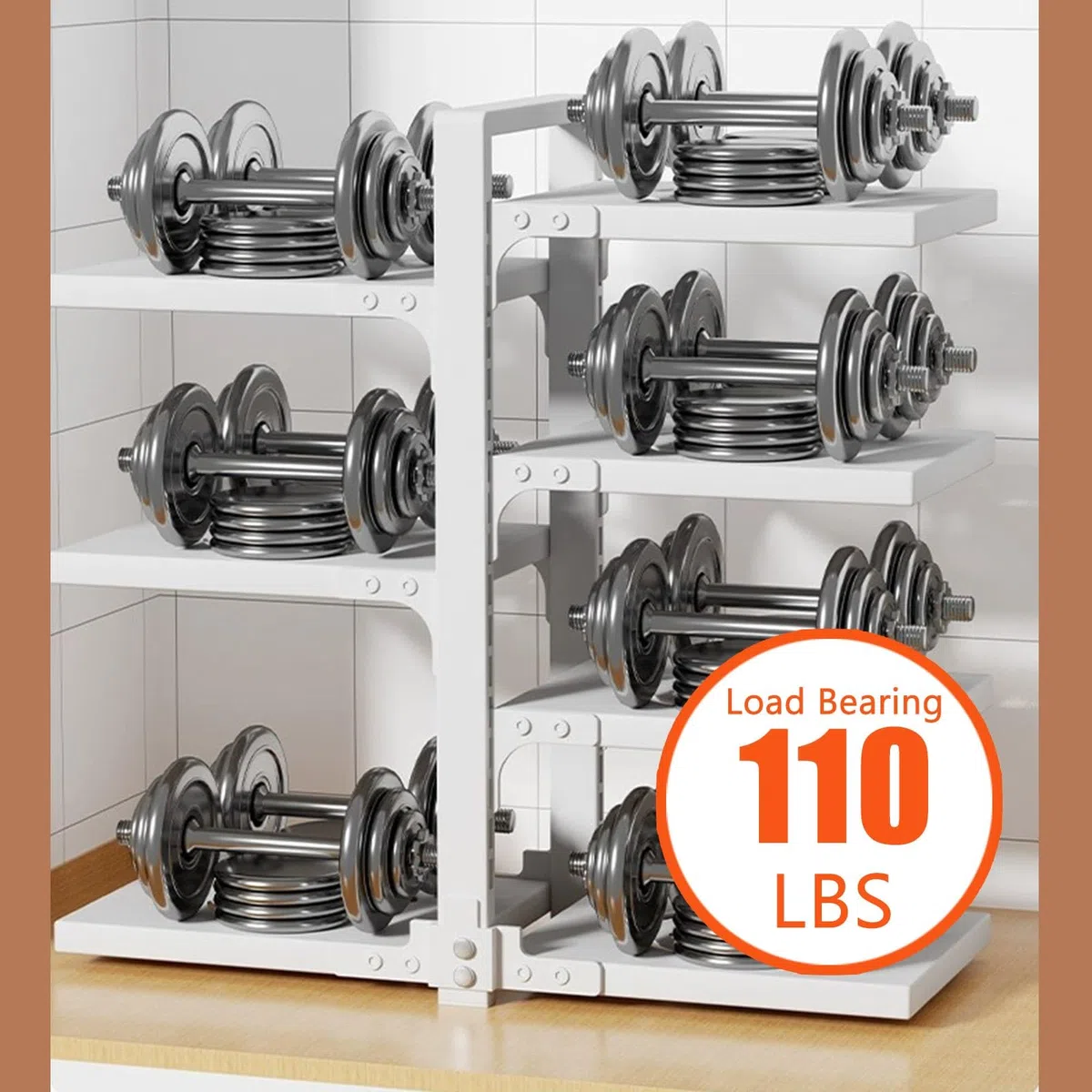 Support de rangement pour casseroles et poêles en acier au carbone pour armoire avec 7 séparateurs réglables, support de casseroles sur pied à l'intérieur de l'armoire, organisateur de casseroles et