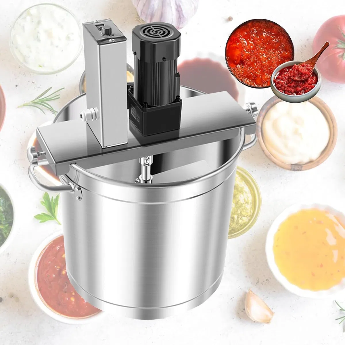 40L/80L Marmite Mélangeuse Automatique - Cuiseur-Mélangeur Électrique Professionnel pour Confitures, Sauces, Fond de Soupe (Machine INOX à 4 Racloirs Antiadhésive, Équipement Pro)