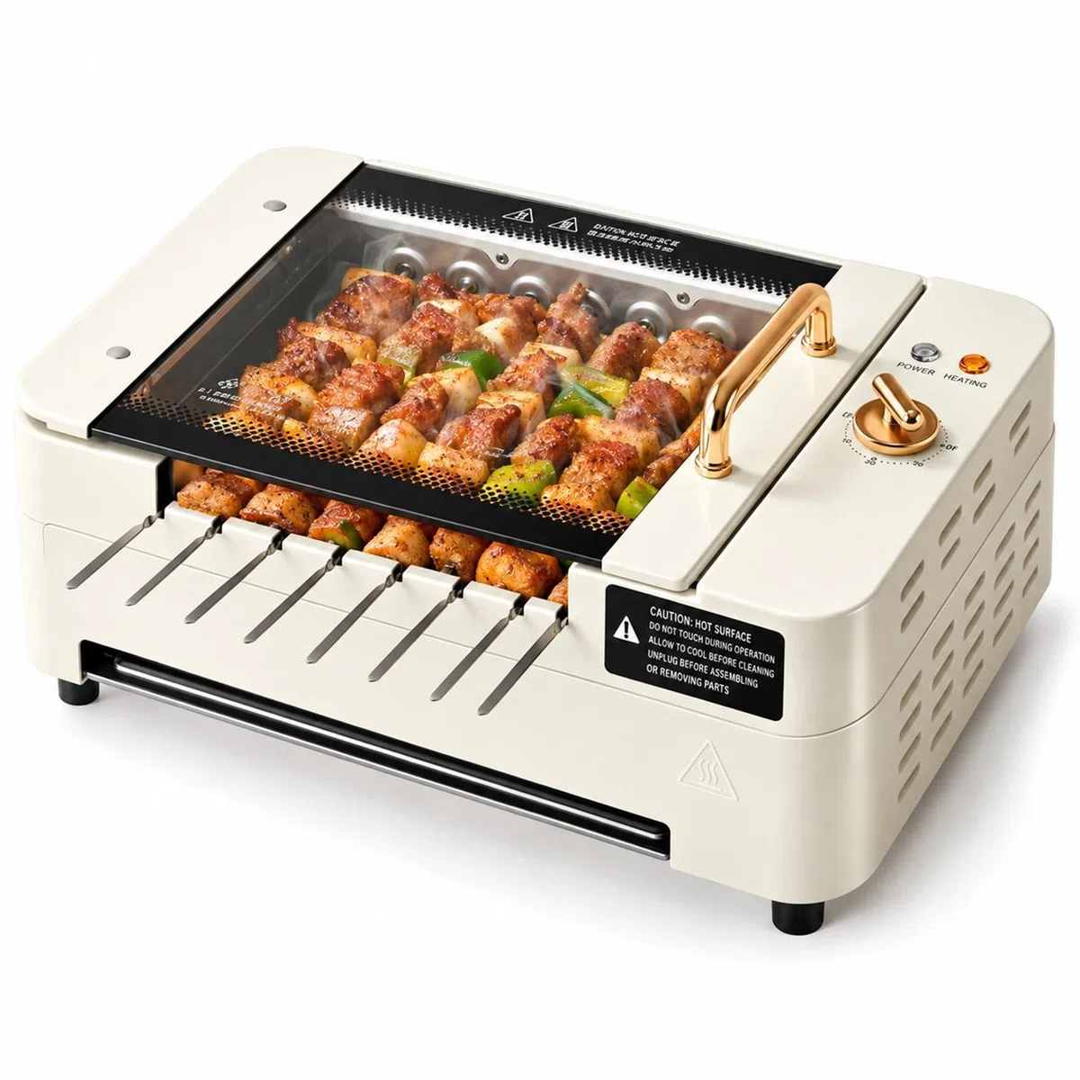 Gril D'intérieur Électrique Brochette 3 en 1, Grils D'intérieur Électriques
