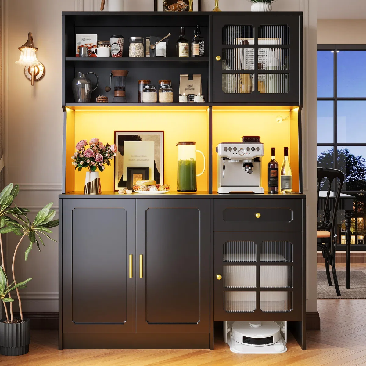 Meuble de cuisine avec plan de travail, tiroirs, 2 armoires avec portes