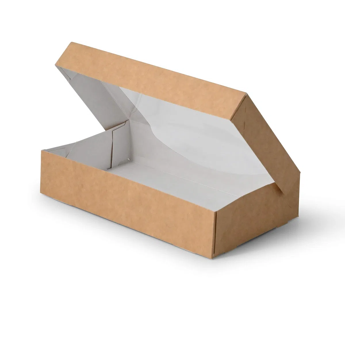 BIOZOYG Boîtes en carton bio avec fenêtre I Boîtes à emporter avec grande fenêtre en PLA - étanche aux liquides - compostable I 400 boîtes à pâtisserie I boîte à gâteau 900ml