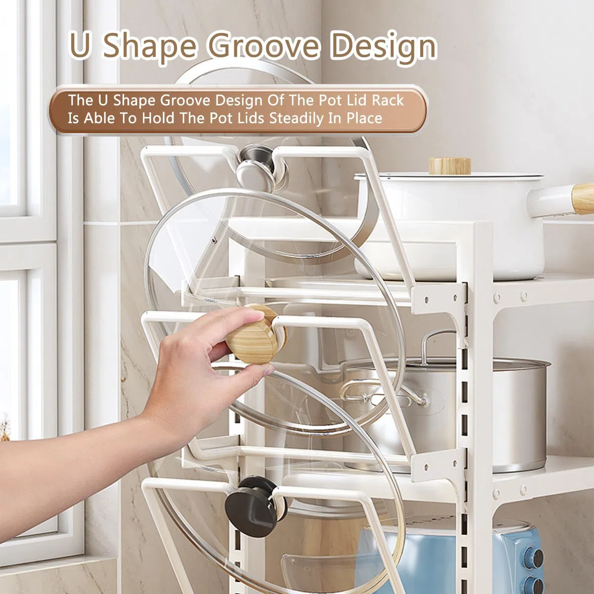 Support de rangement multifonctionnel réglable pour casseroles et poêles, support de casseroles sur pied pour armoire, supports de couvercles de casseroles avec bac de vidange, support de casseroles