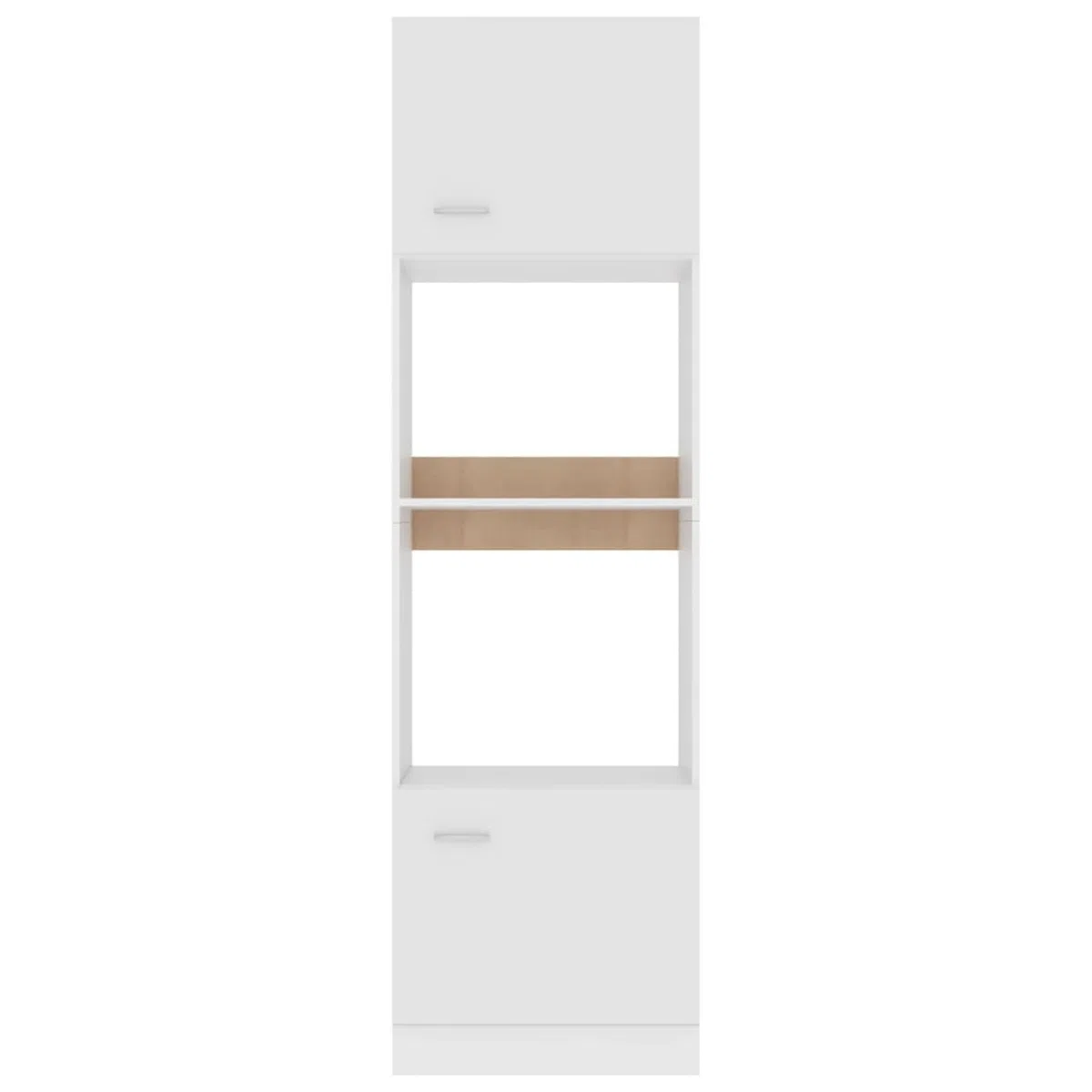 Armoire à Micro-Ondes Blanc 60x57x207 cm Aggloméré Meuble Four Et Micro Ondes,Olonne Four Encastrable