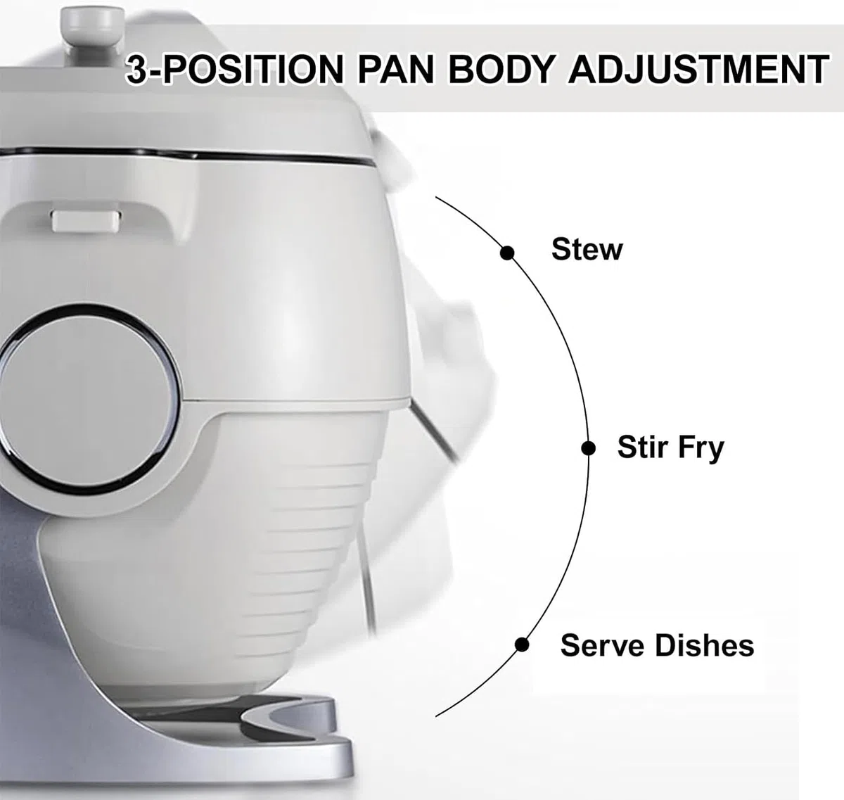 Machine De Cuisson Automatique, Machine à Riz Frit Au Wok De Cuisson De 6 L, Démarrage en Un Clic, Réglable à 3 Vitesses, Rotation Automatique à 360°, pour Sauté, Ragoût