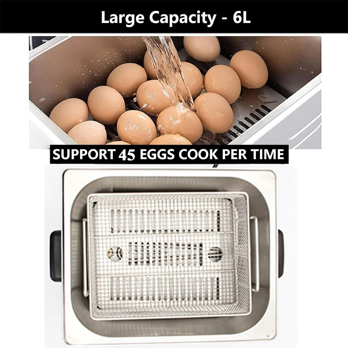 Chaudière automatique à œufs avec température réglable et minuteur pour cuisine commerciale