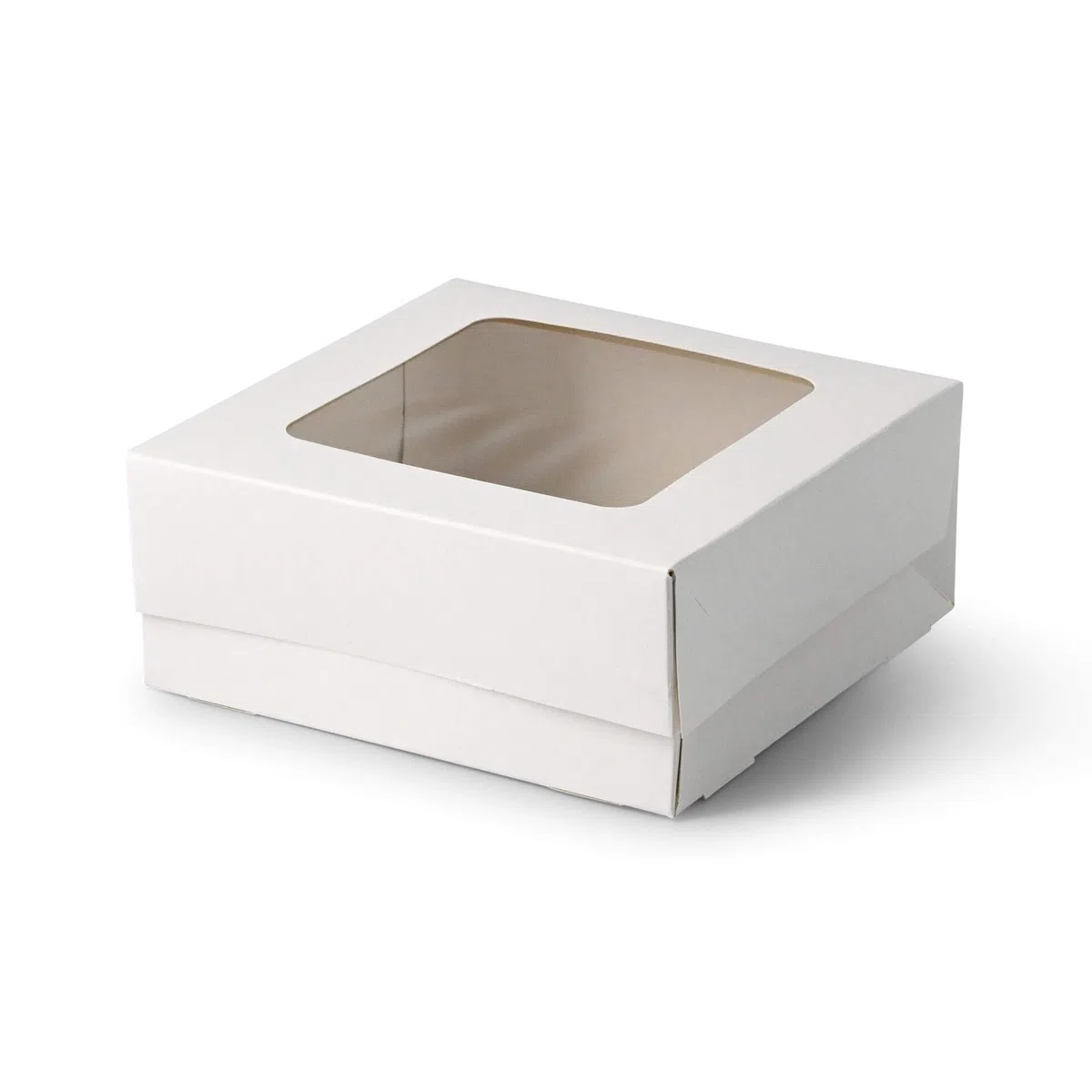 BIOZOYG Boîte à cupcakes Boîte à pâtisseries 18x18 cm pliante 7,5 cm de haut Carton blanc I avec fenêtre I avec couvercle I Boîtes à gâteaux I Boîte pour transport de muffins Lot de 250