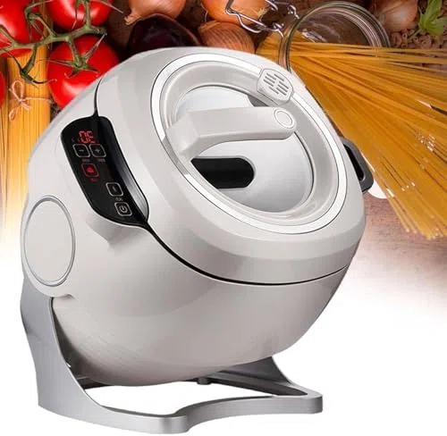Générique Robot de Cuisson Automatique 6L, 2000W, marmite électrique avec Wok antiadhésif Rotatif à 360°, cuiseur à Riz Intelligent pour la Cuisine Domestique, 110V/220V (220v)