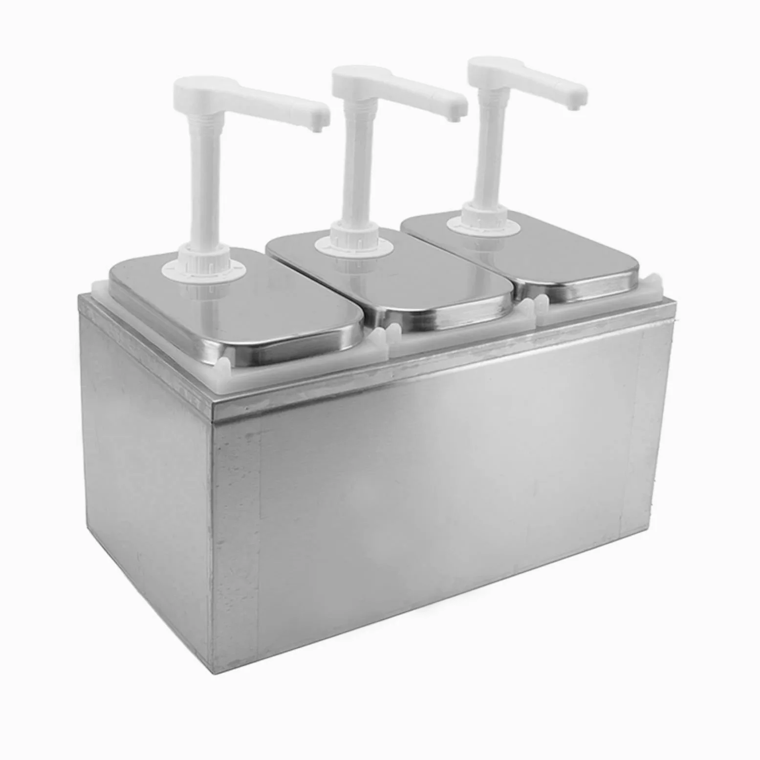 Distributeur de Sauce en Plastique et en Acier Inoxydable, Station de Pompe à Condiments, Distributeur de Sauce pour la Cuisine et la Maison (-3118220188812)