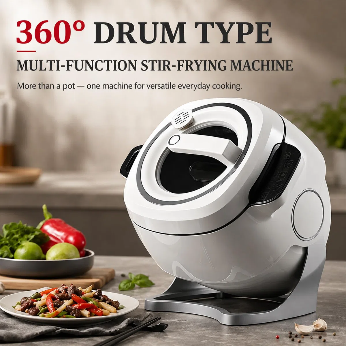 Machine De Chef Multifonctionnelle, Wok électrique Automatique