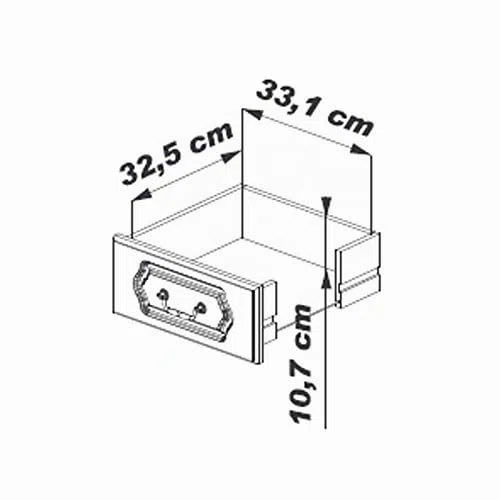 Bahut Chêne Rustique 2 Portes 2 Tiroirs 2 Niches L 82 H 77 P 41 cm