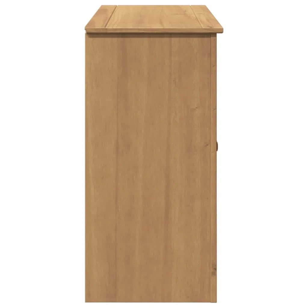 Helloshop26 Buffet bahut Commode Armoire Meuble de Rangement Organisateur Cuisine Salle de séjour Salon avec tiroirs 112 x 40 x 80 cm Bois Massif de pin Marron 02_0030129
