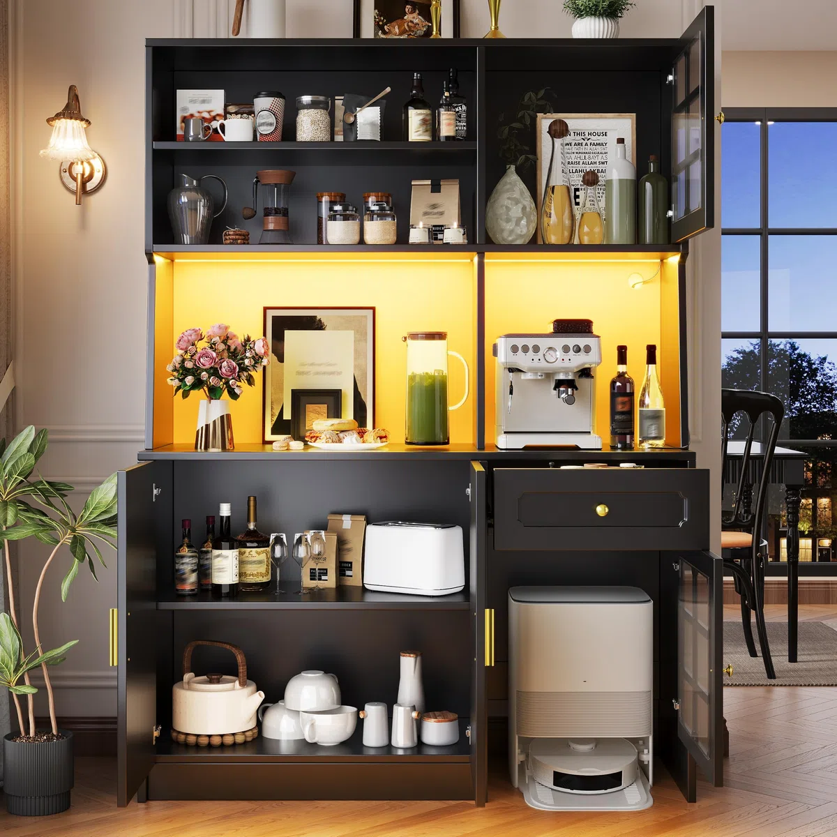 Meuble de cuisine avec plan de travail, tiroirs, 2 armoires avec portes