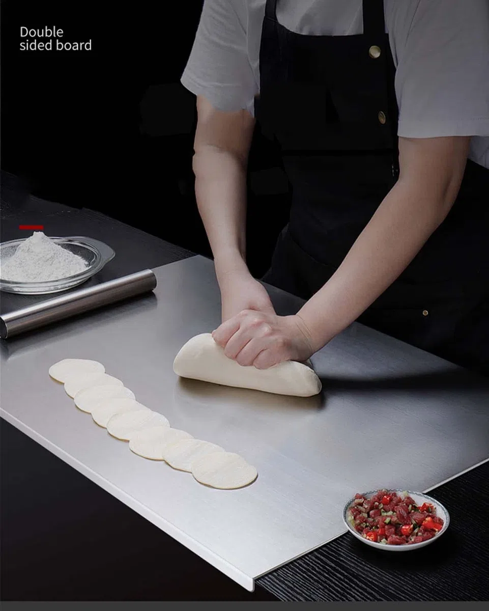 Planche à découper en Acier Inoxydable pour la Cuisine, Grande Planche à découper en Paille de blé pour Viande, légumes, Pain et pâtisserie, Tapis de découpe 22,8 x 40 Pouces (58 x 100 cm),