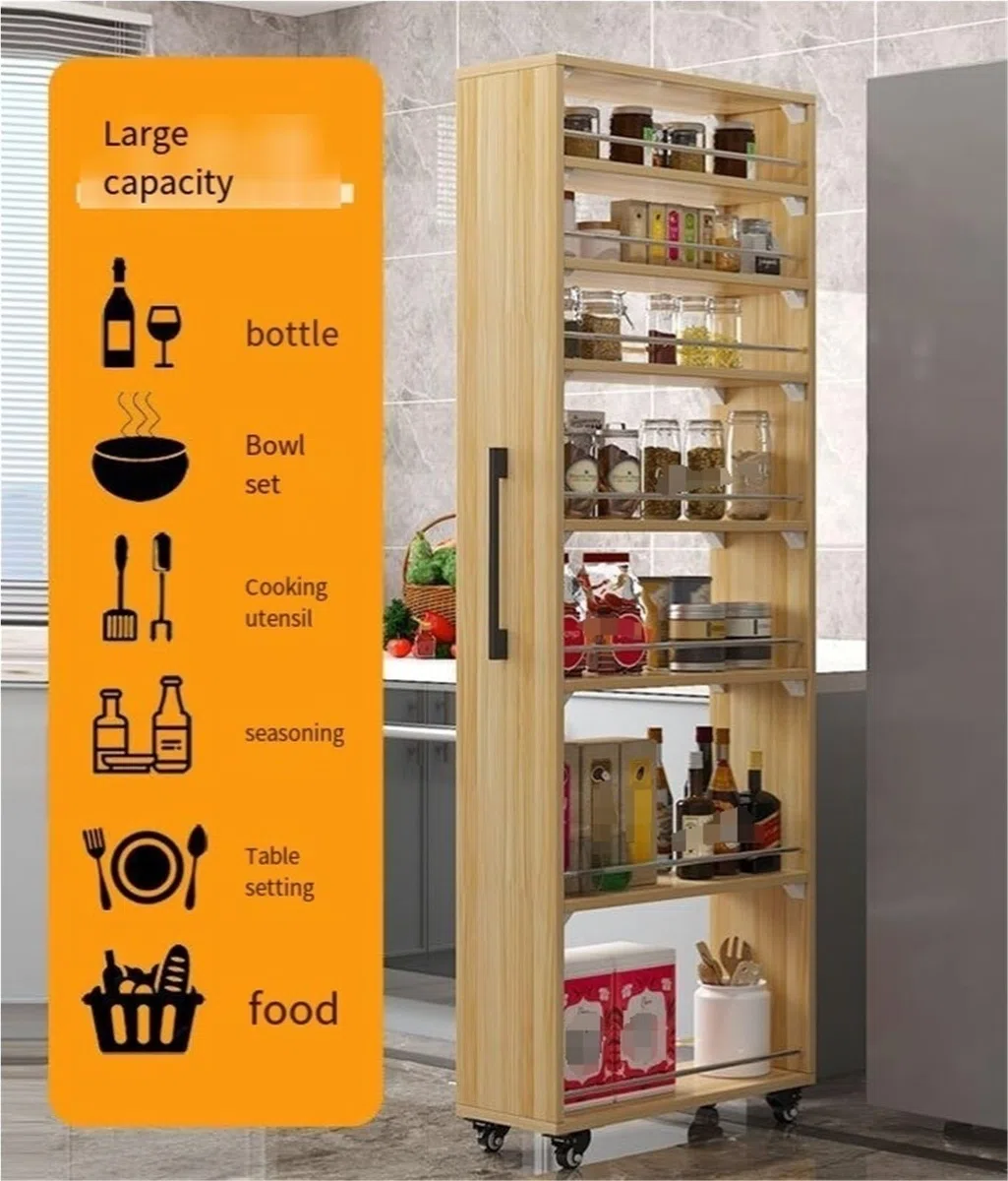 Étagère à épices fine à 7 niveaux avec roulettes – Chariot de rangement étroit de 15 cm pour cuisine – Étagères réglables pour garde-manger et restaurant – Solution de cuisine peu encombrante