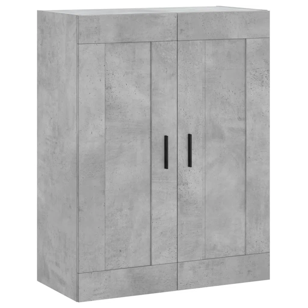 Meuble haut gris béton 69,5 x 34 x 180 cm avec pieds en métal